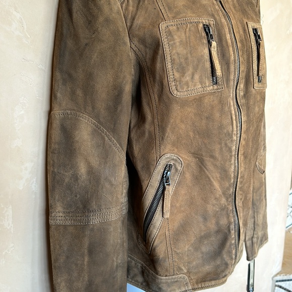 BUFFALO David Bitton brown leather jacket - sz L - Picture 4 of 14